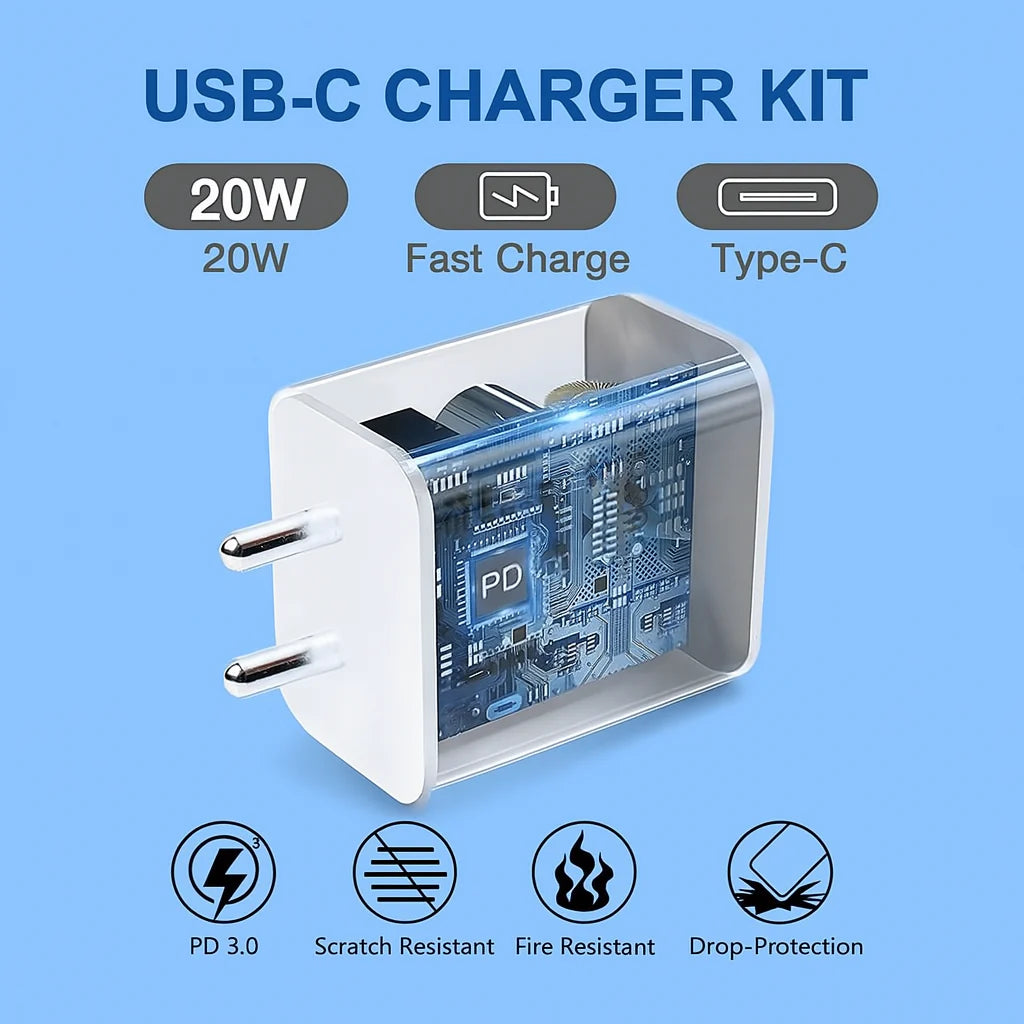 20W Fast Charger Adapter | Type C | Master Clone