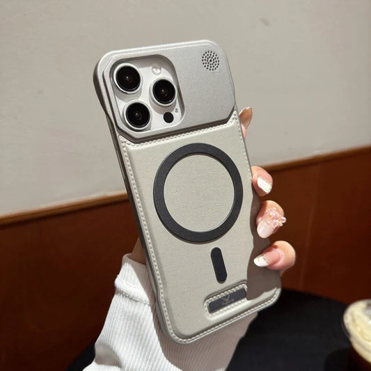 Premium Metallic AeroFLex Leather Case With Aroma Perfume Cover Compatible For iPhone Series